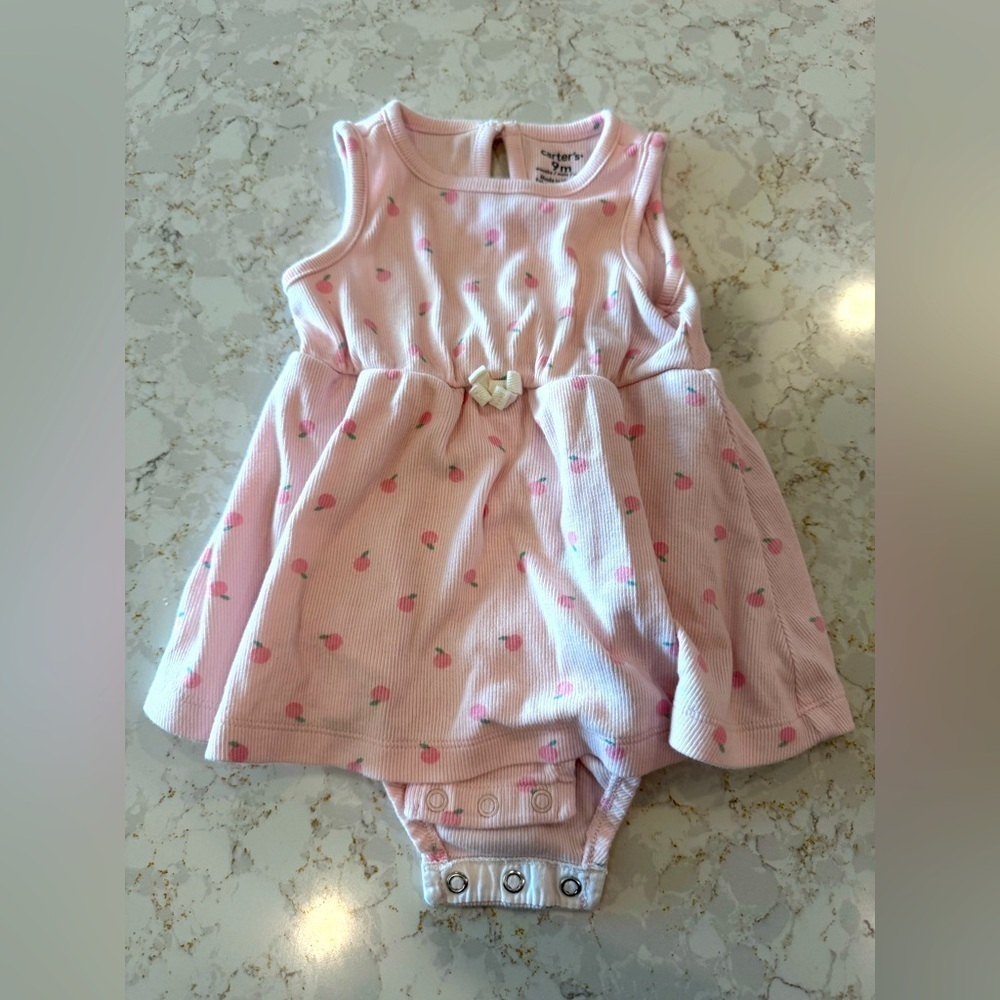 Carter’s 9M baby girl dress with diaper cover and bow